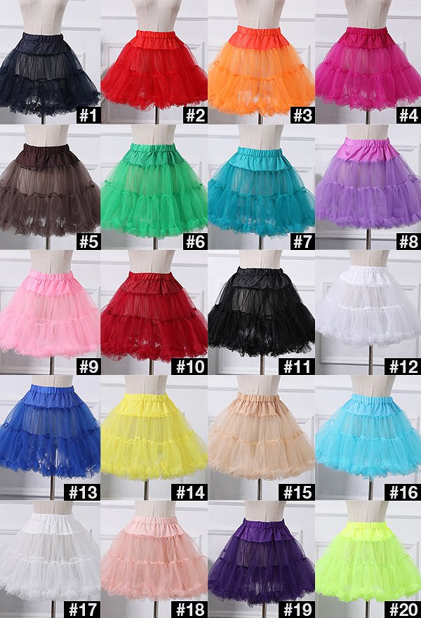 Mujer Falda de Petticoat Lolita Short Skirts Tutu Crinoline
