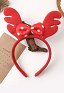 Christmas Headband Wave Point Bowknot Reindeer Antlers Design Hair Band Santa Claus Holiday Party Accessory Headwear for Adults