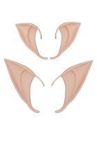 2 Pairs Fairy Elf Ears Light Color Latex Pixie Ear Tips Set Cosplay Masquerade Accessories for Halloween and Anime Themed Party Dress-Up 2 Pairs Fairy Elf Ears Light Color Latex Pixie Ear Tips Set Cosplay Masquerade Accessories for Halloween and Anime Themed Party Dress-Up