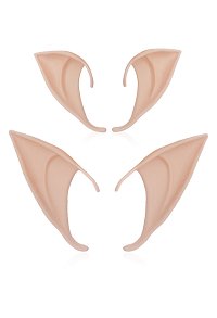 2 Pairs Fairy Elf Ears Light Color Latex Pixie Ear Tips Set Cosplay Masquerade Accessories for Halloween and Anime Themed Party Dress-Up