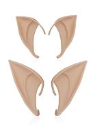 2 Pairs Fairy Elf Ears Skin Color Latex Pixie Ear Tips Set Cosplay Masquerade Accessories for Halloween and Anime Themed Party Dress-Up 2 Pairs Fairy Elf Ears Skin Color Latex Pixie Ear Tips Set Cosplay Masquerade Accessories for Halloween and Anime Themed Party Dress-Up
