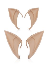 2 Pairs Fairy Elf Ears Skin Color Latex Pixie Ear Tips Set Cosplay Masquerade Accessories for Halloween and Anime Themed Party Dress-Up