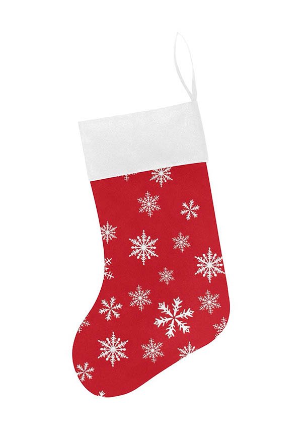 Christmas Stockings Snowflake Pattern Xmas Socks Gift Bags for Christmas Tree and Family Xmas Character Holiday Season Party Decorations