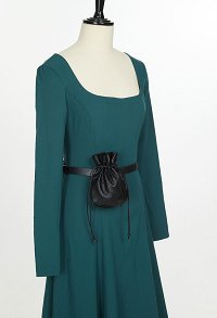 Sac en Cuir Noir en Forme de Haricot Magique Sac de Taille Vintage de Style Médiéval