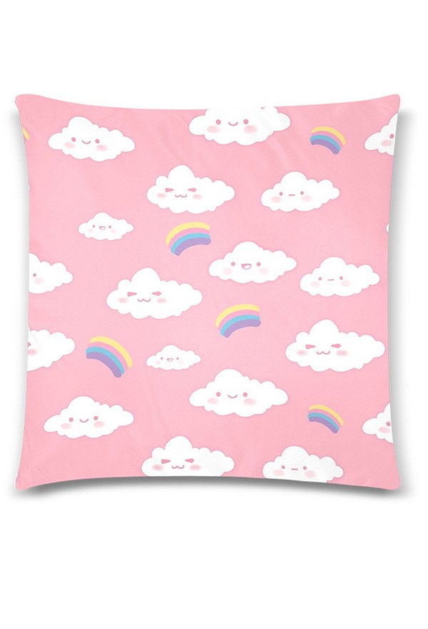 Miccostumes Housse de Coussin Motif Nuage Rainbow Taies d'Oreiller Pillowcase 18x18 Inch