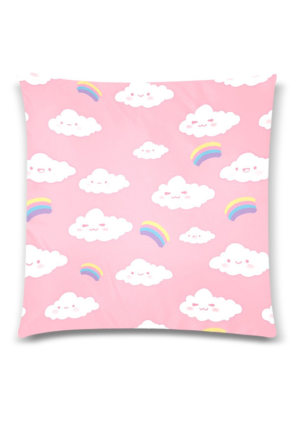 Miccostumes Housse de Coussin Motif Nuage Rainbow Taies d'Oreiller Pillowcase 18x18 Inch