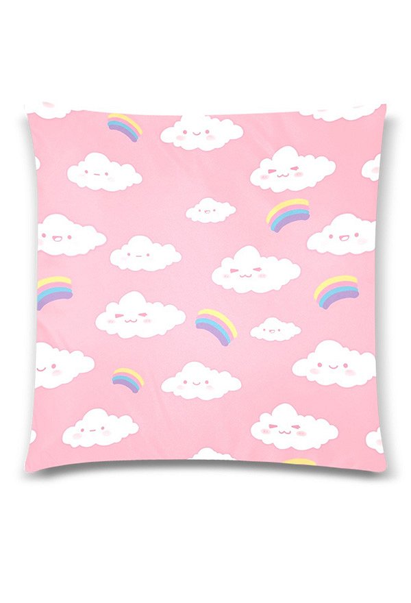 Miccostumes Housse de Coussin Motif Nuage Rainbow Taies d'Oreiller Pillowcase 18x18 Inch