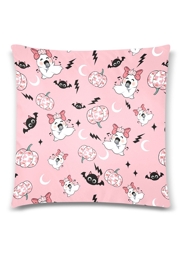 Miccostumes Housse de Coussin Halloween Motif Citrouille Fantôme Taies d'Oreiller Pillowcase 18x18 Inch