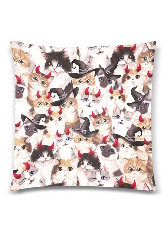 Miccostumes Halloween Katze Dekokissenbezug Kissenbezug 18x18 Inch