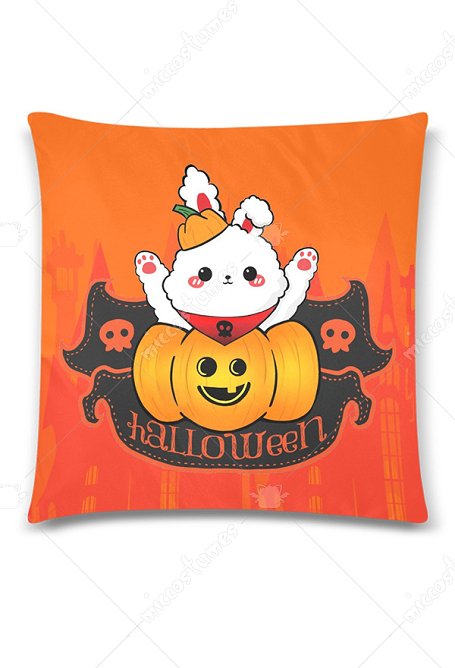 Miccostumes Halloween Kürbis Hase Dekokissenbezug Kissenbezug 18x18 Inch
