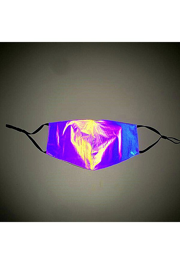 Lucy Derivative Halloween Mask Media Face Protective Clubwear Party Colorful Reflective Face Cover 2 Piezas en el Mismo Color