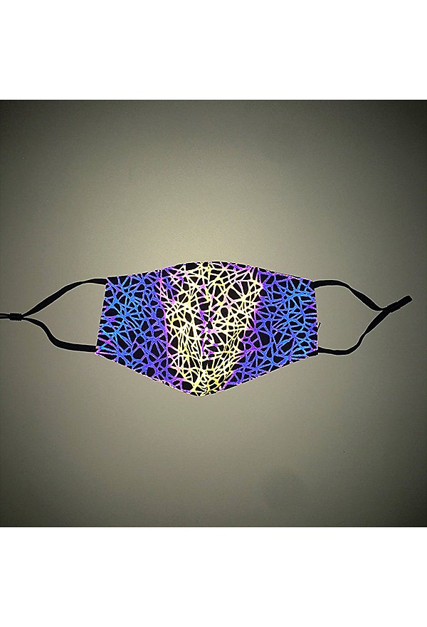 Lucy Derivative Halloween Mask Media Face Protective Clubwear Party Colorful Reflective Face Cover 2 Piezas en el Mismo Color