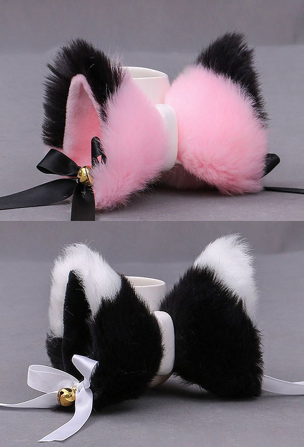 Accessoire de Cosplay Pince à Cheveux Lolita avec Oreilles de Chat Renard de Style Japonais en Fausse Fourrure