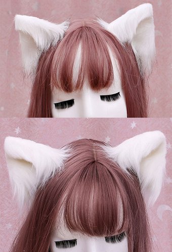 Accessoire de Cosplay Pince à Cheveux Lolita avec Oreilles de Chat Renard de Style Japonais en Fausse Fourrure