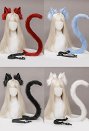 Japanese Style Cat Plush Ears KC and Tail Set Handmade Faux Fur Headband Animal Accesorios