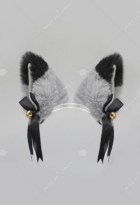 Pinces à cheveux à oreilles pelucheuses de chat et renard noir et gris style Lolita japonais pinces à oreilles animales artisanales en fausse fourrure accessoires de cosplay pour Halloween