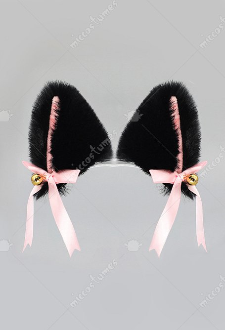 Japanese Lolita Style Black and Gray Cat and Fox Plush Ear Hair Clips Handmade Faux Fur Animal Ear Clips Halloween Cosplay Accessories