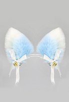 Clips de pelo de orejas de gato y zorro de peluche estilo Lolita japonés en azul y blanco, clips de orejas de animal de piel sintética hechos a mano, accesorios de cosplay de Halloween Clips de pelo de orejas de gato y zorro de peluche estilo Lolita japonés en azul y blanco, clips de orejas de animal de piel sintética hechos a mano, accesorios de cosplay de Halloween