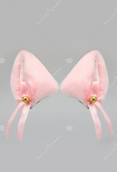 Japanese Lolita Style Rosa Weiße Katze und Plüschfuchs Ohrhaarspangen Handgemachte Kunstpelz Tierohr Clips Halloween Cosplay Accessoire