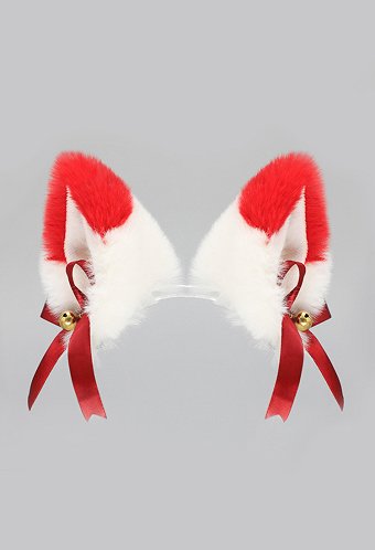 Japanese Lolita Style Weiße Rote Katze und Fuchs Plüschohr-Haarspangen Handgemachte Kunstpelz Tierohr Clips Halloween Cosplay Accessoires
