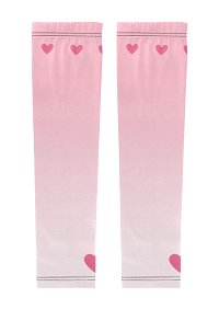 Une paire de Protèges-manches Antisolaires à Motif de Cœur Rose