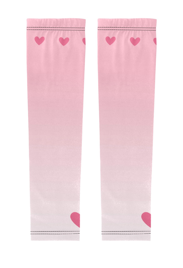 Arm Sleeves Pink Gradient Heart Pattern Sun Protection Arm Cover Sunproof Sleeves