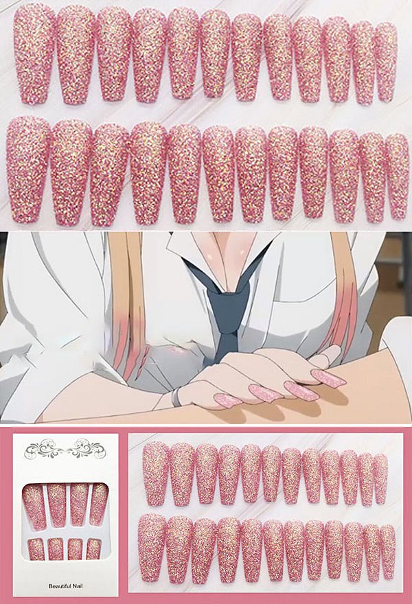 Marin Nagel Cosplay Zubehör My Dress-Up Darling Cosplay Zubehör 24pcs in Rose