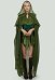 Capa de princesa elfa medieval elegante capa verde con capucha