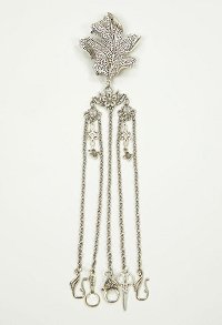 Mittelalter Kostüm Accessoire Silber Vintage Kette Schnalle Anhänger