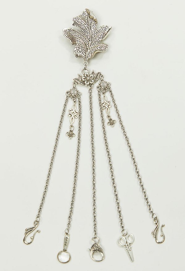 Mittelalter Kostüm Accessoire Silber Vintage Kette Schnalle Anhänger