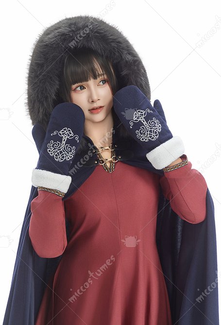 Manoplas vikingas bordadas Estilo retro de invierno