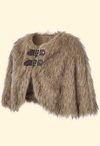 Viking-style Faux Fur Shawl Medieval Scarf Shawl
