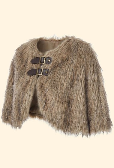 Estilo vikingo Faux Fur Shawl Bufanda medieval Shawl