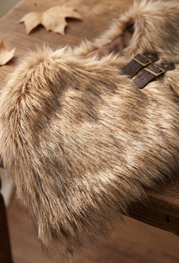 Viking-style Faux Fur Shawl Medieval Scarf Shawl