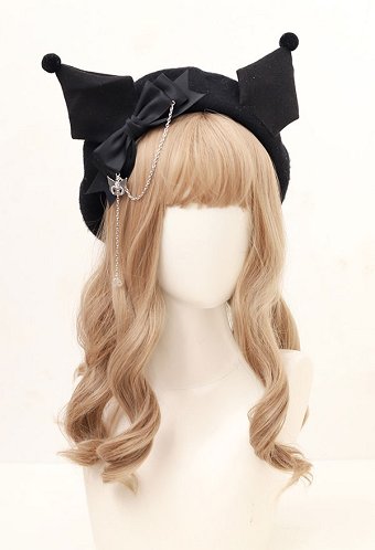 Sombrero de Moda Y2K Lolita Bowknot JK Gorra de Boina de Invierno