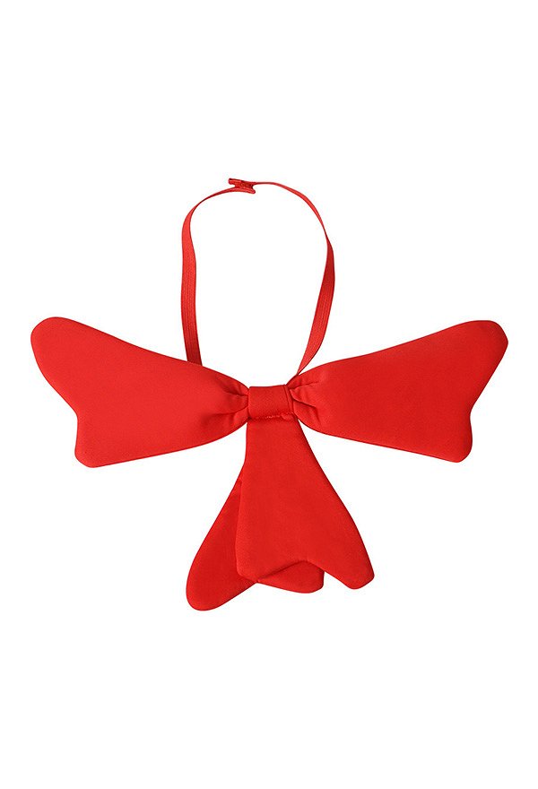 Carnival Hat with Red White Stripes Red Bowknot Gloves 3pcs