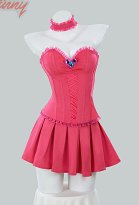 Halloween Girl Peach Derivative Push Up Corset with Skirt with Lace Decorations