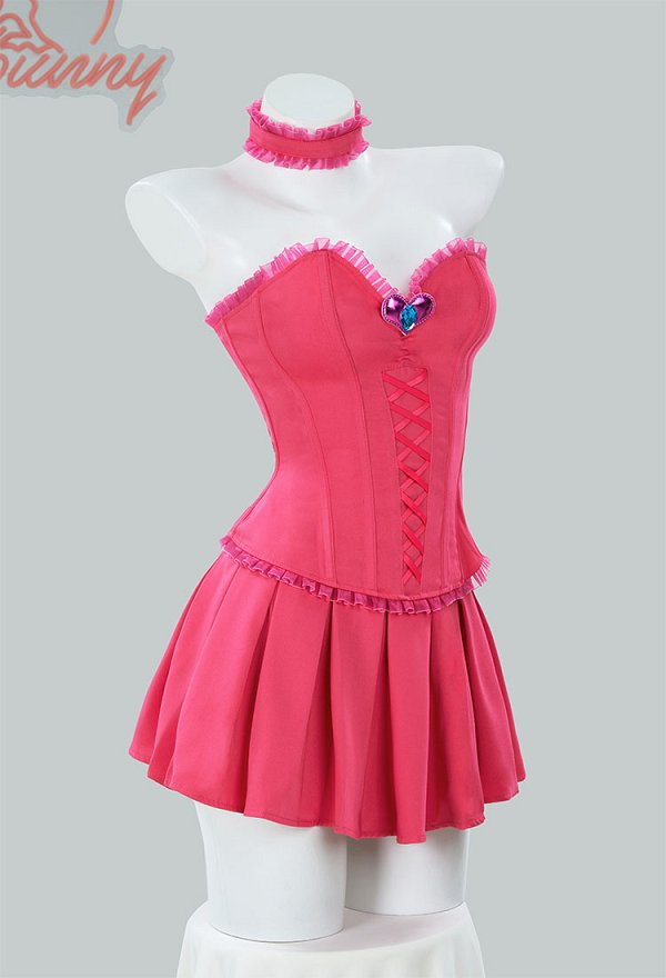 Corsé Derivado de Peach Melocotón de Halloween con Falda y Decoraciones de Encaje