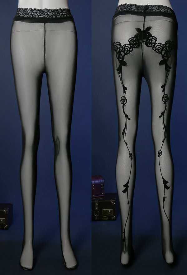 FGO Costume de Cosplay Consort Yu Mei-ren Costume de Accessoire Collant à Motif Floral Bas Collant