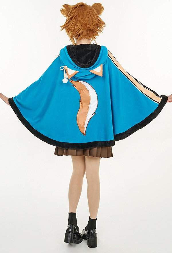 Cape à Capuche Kawaii Dérivé Gorou Ms Hina Motif Patte de Chat