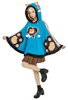 Cape à Capuche Kawaii Dérivé Gorou Ms Hina Motif Patte de Chat