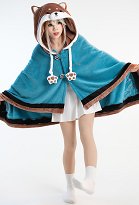 Gorou Cape Kawaii en Peluche Shiba Inu Forme Cape Douce et Chaude Couverture