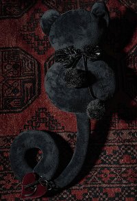 Punk Rave Faceless Black Cat Toy Gothic polyester Cat Toy With DetachableTail