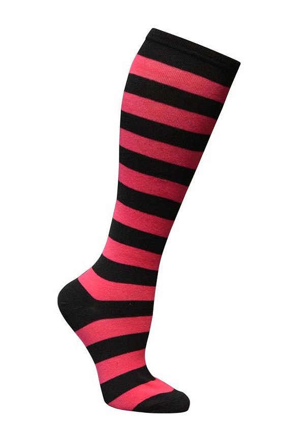 E-girl Fashion Stripe Knee High Socks School Style Polyester Stockings
