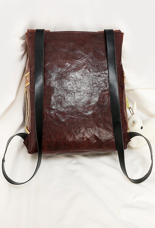 Genshin Impact Klee Cute Brown PU Leather Bag Backpack with Accessory