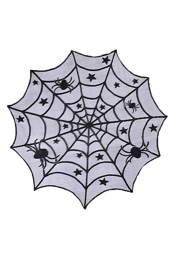 Halloween Spinnennetz Dekoration Gothic Tischdecke Lampenschirm Set 5 Pcs