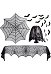 Accessoire Halloween Nappes Abat-jour Écharpe de Cheminée Set Complet en Dentelle Forme Araignées Noir