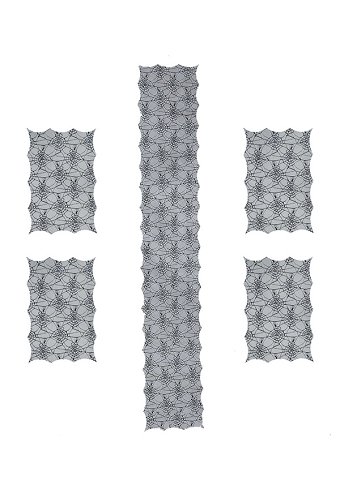 Halloween Decorations Bat and Spider Web Pattern Table Runner and Placemats