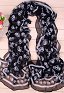 Halloween Chiffon Scarf Skull Print Lightweight Long Shawl Wrap for Women Set of 2