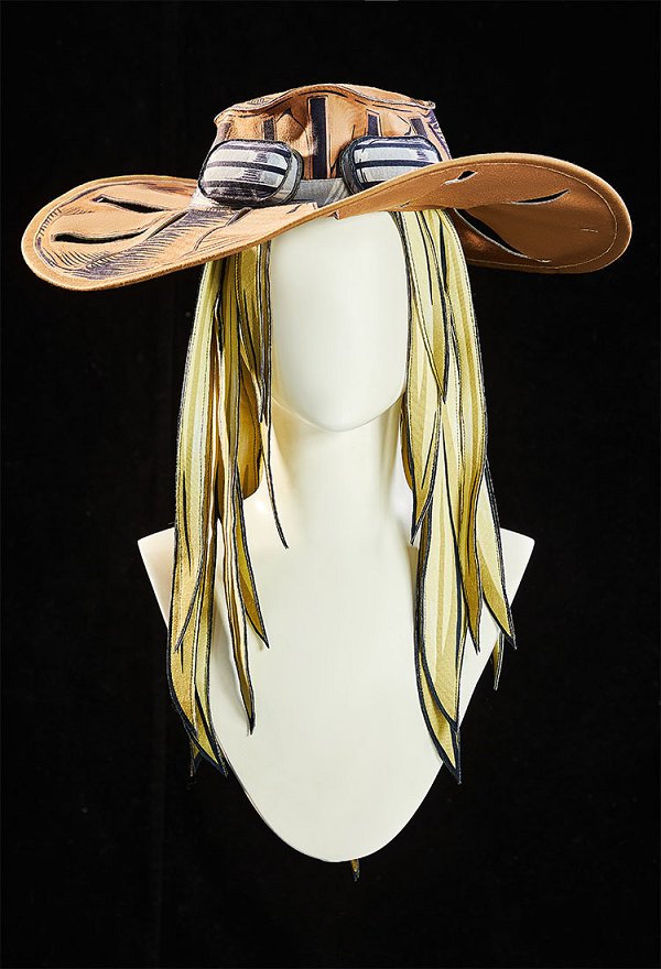 Peluca de cosplay 2D Line Art Ver JJBA Gyro Zeppeli con sombrero